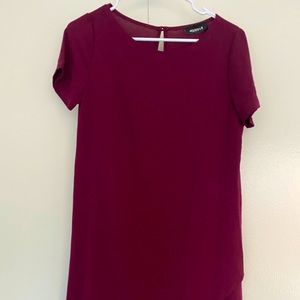 Burgundy Asymmetrical Dress